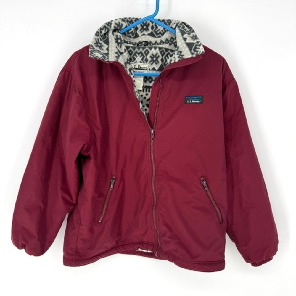L.L. Bean Women's Burgundy Fleece-Lined Jacket